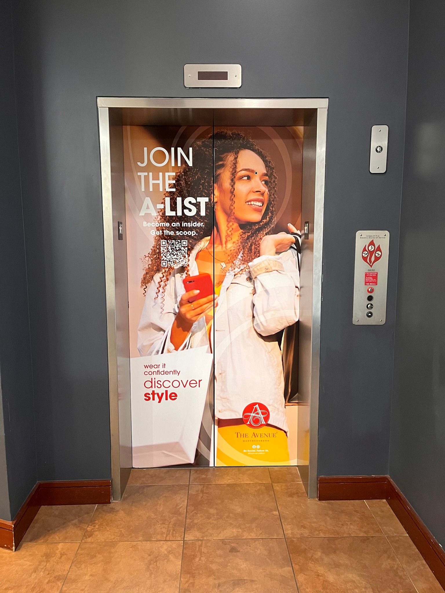 elevator door wrap for The Avenue