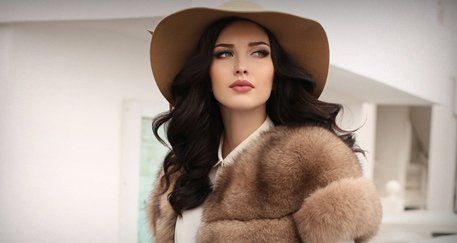Woman wearing fur clothing