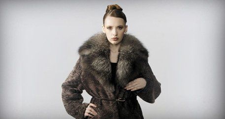 Woman wearing fur clothes