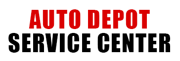 "AUTO DEPOT" in red above "SERVICE CENTER" in black, on a white background."