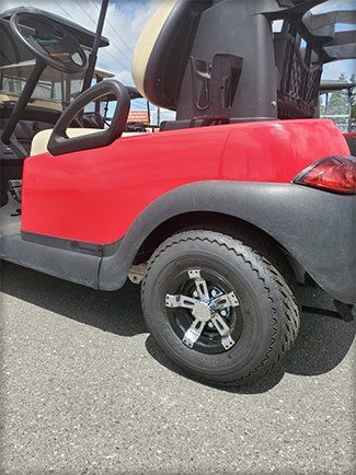 Red golf cart