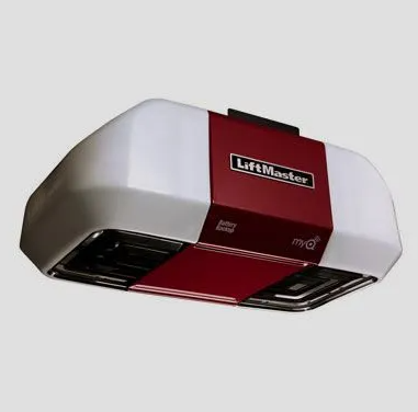 LiftMaster garage door opener, red and white, with