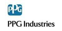 The logo for ppg industries is blue and white on a white background.