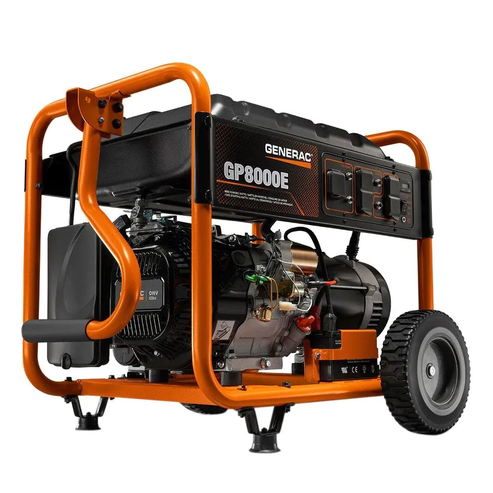 A generator with wheels on a white background.