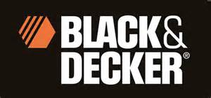 The black and decker logo is on a black background.