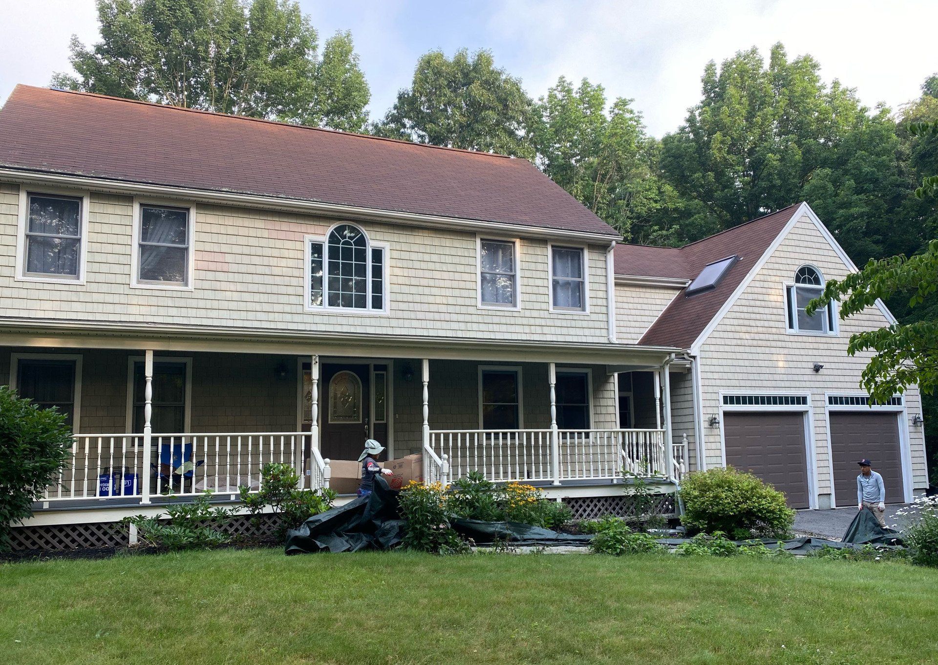 Residential house with red roofing
