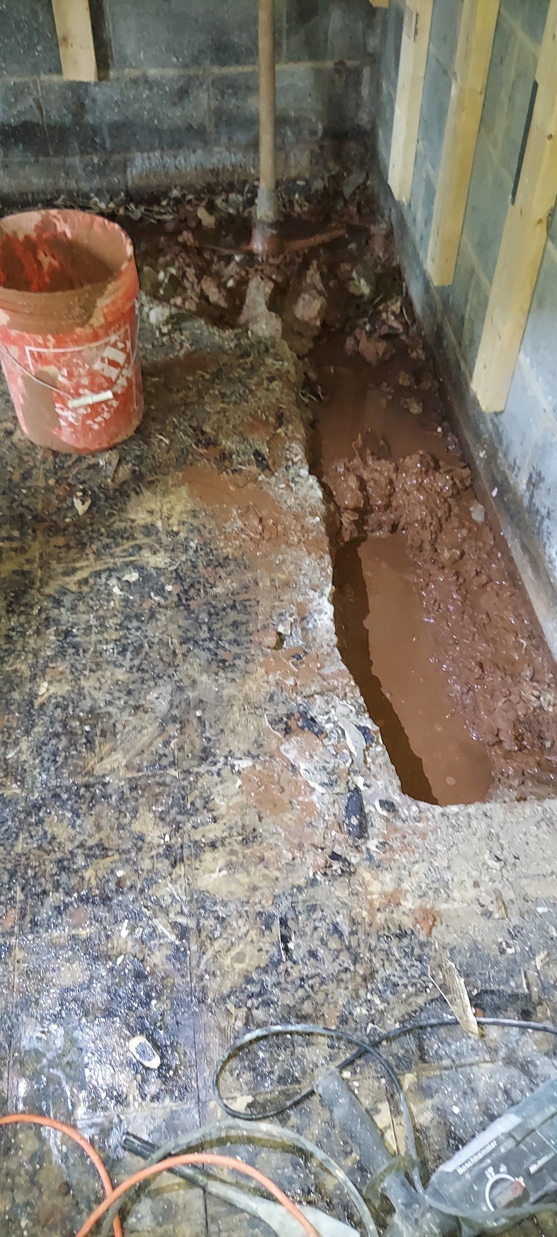 Basement drainage repairs