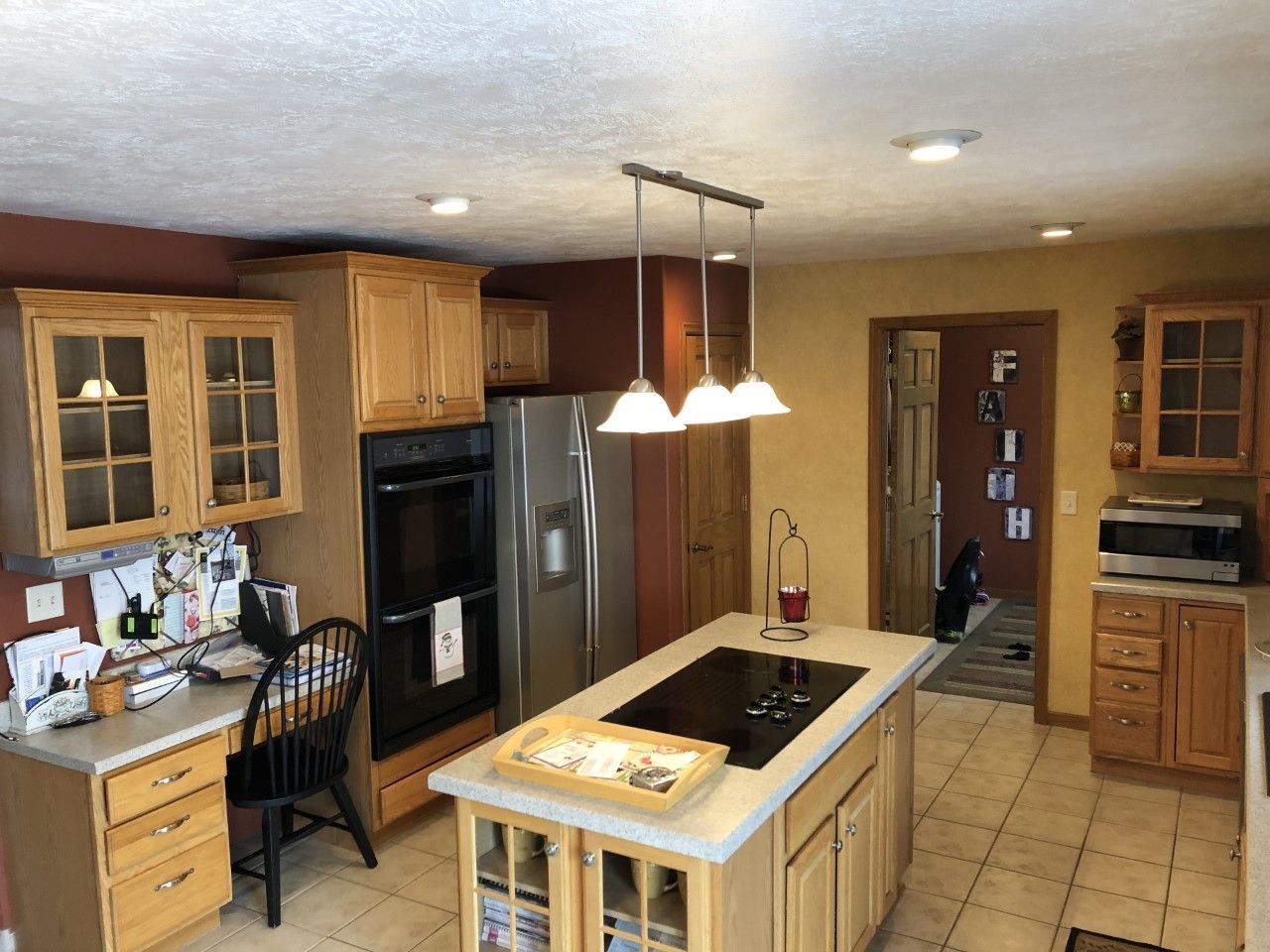 before kitchen cabinet resurfacing