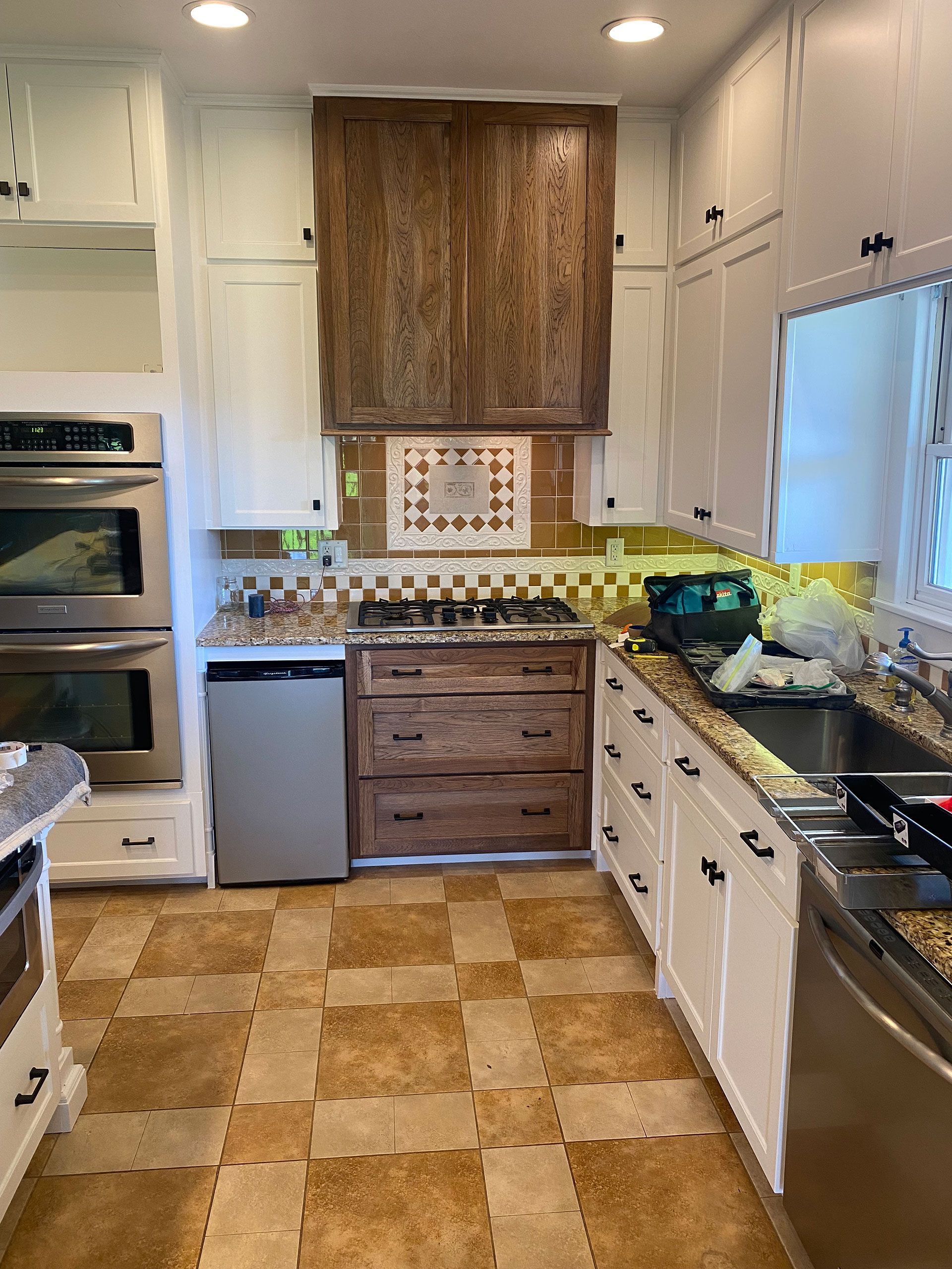 after kitchen cabinet resurfacing  work