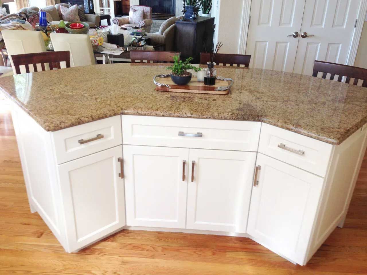 After Kitchen Island Cabinet Resurfacing