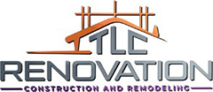 TLC Renovation logo with roofline icon and &ldquo;Construction and Remodeling&rdquo; text