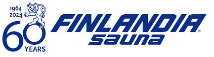 Finlandia Sauna logo with a blue lion, 