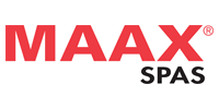 MAAX spas logo in red with 