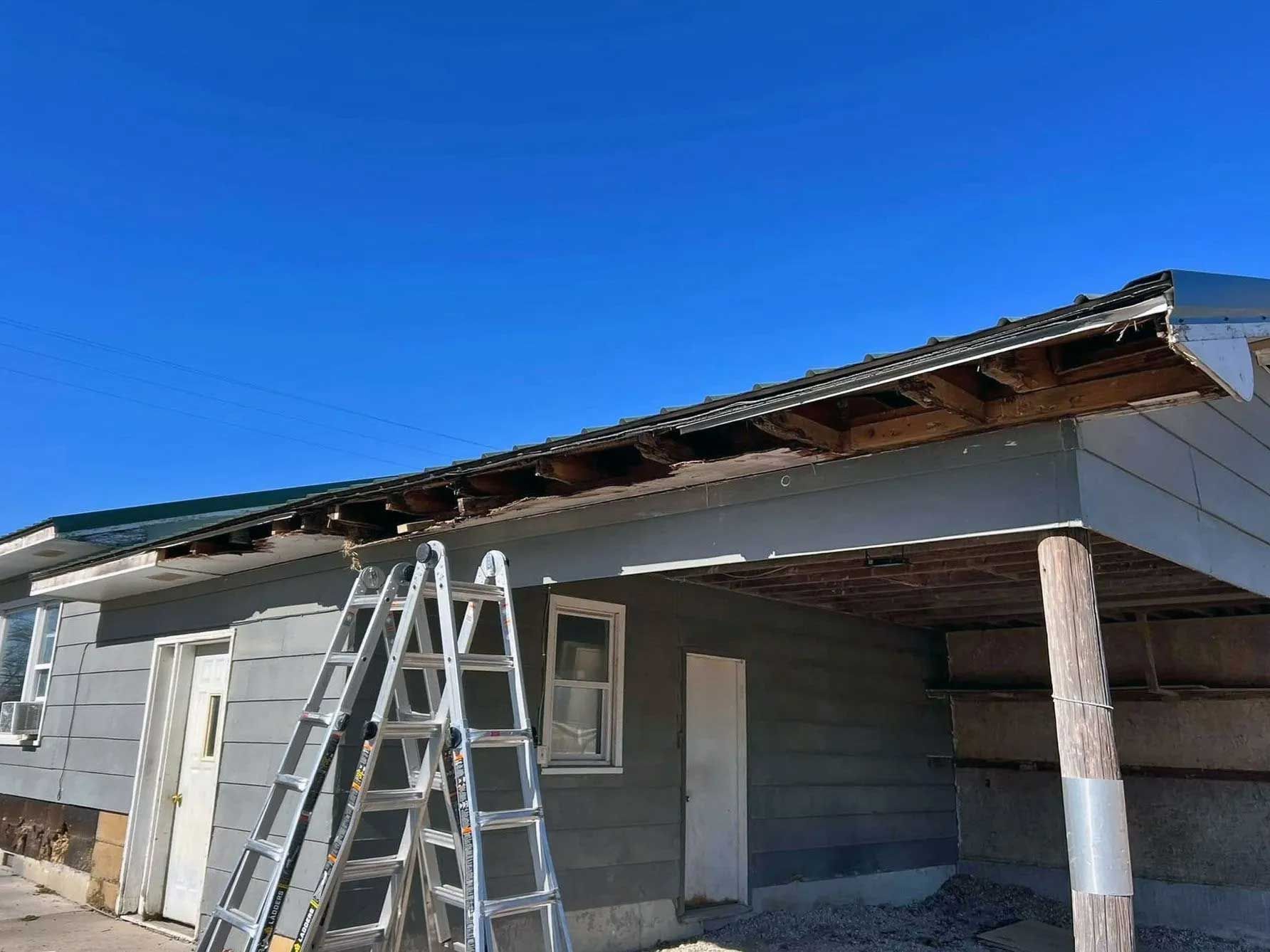 House with damaged fascia