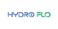 Logo for Hydro Flo in blue and green text.