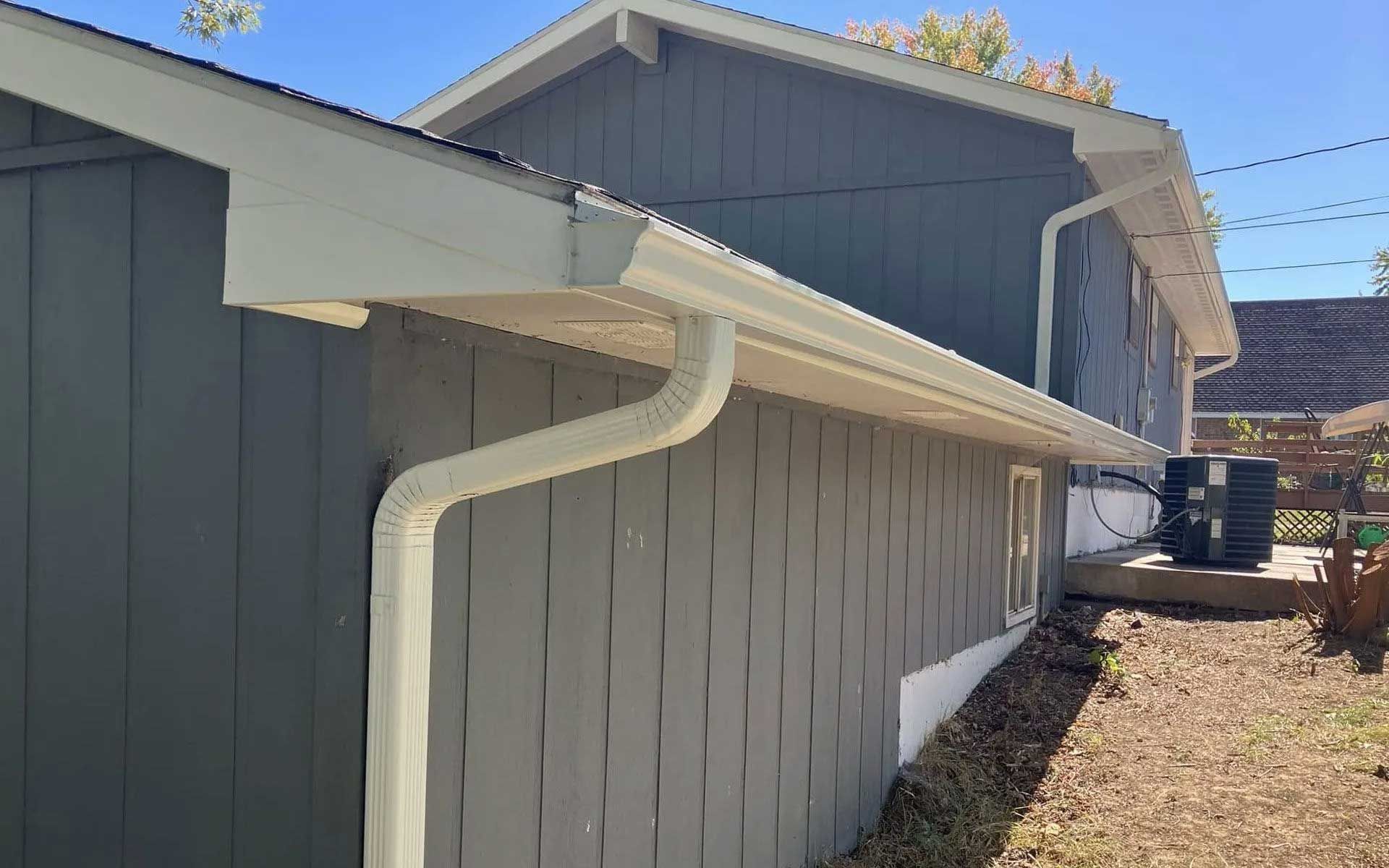 Gray house with white trim