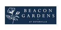 Beacon Gardens at Otterville logo with white floral outline on a navy background