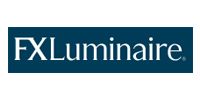 FXLuminaire logo in white text on a dark blue rectangular background