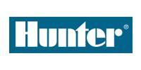 Hunter logo in white text on a teal-blue rectangular background