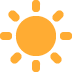 Orange sun icon with eight rays on a white background