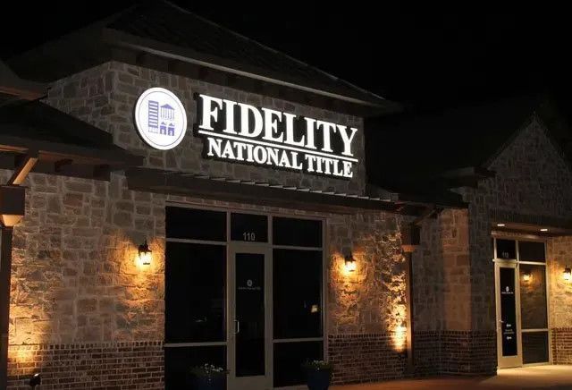 Front lit channel letter sign for Fidelity National Title