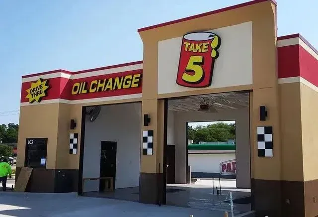 the outside of a take 5 oil change