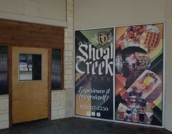 a store front with a sign that says shoal creek