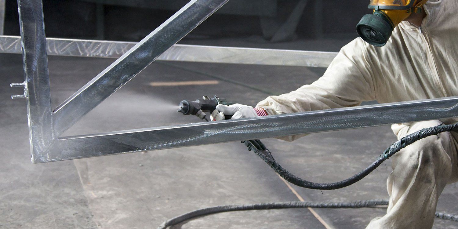 Painting industrial metal bars