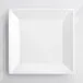 White square plate on a white background.