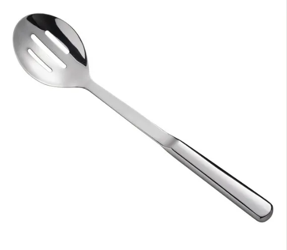 Silver slotted spoon.