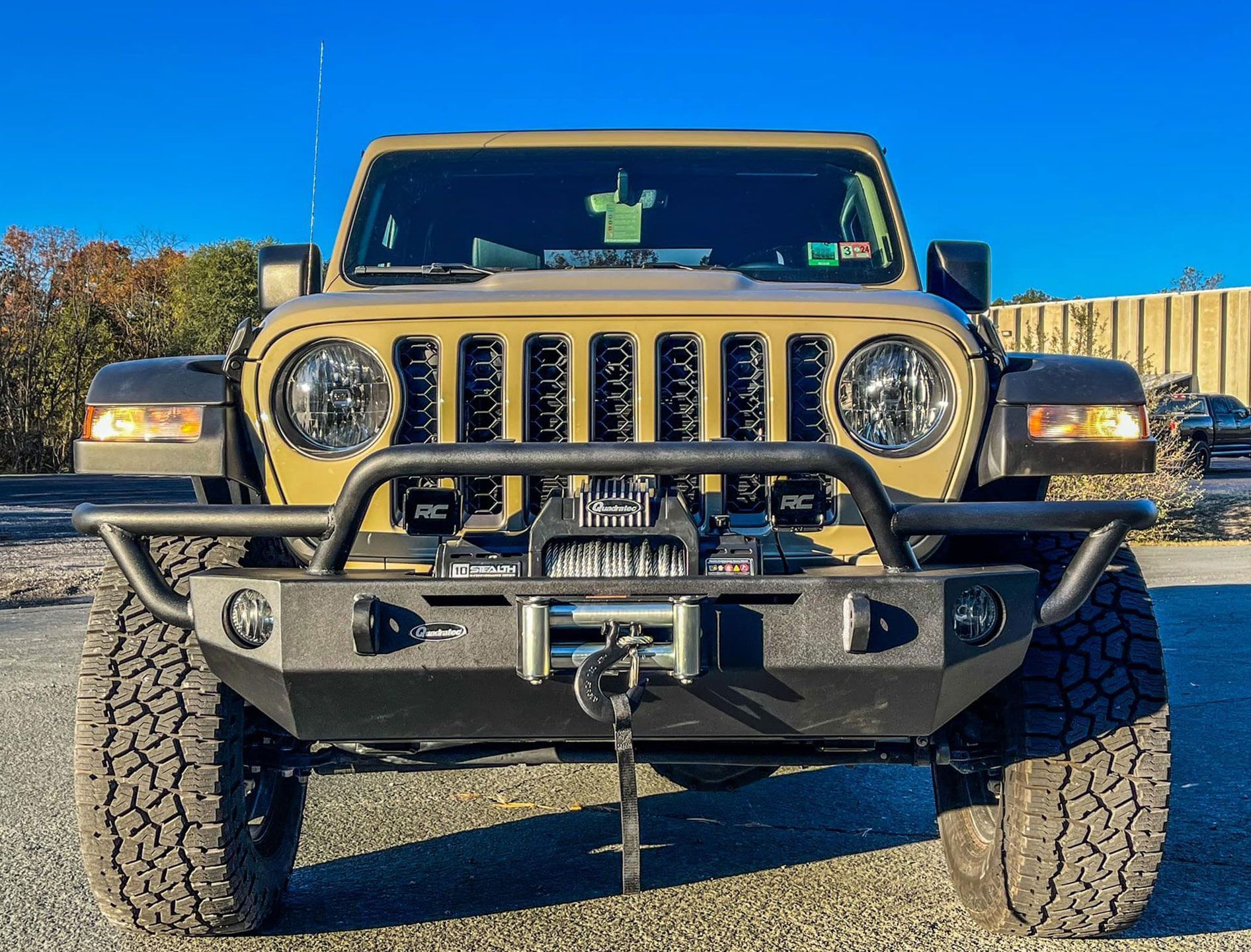 jeep with Quadratec winch - steel cable