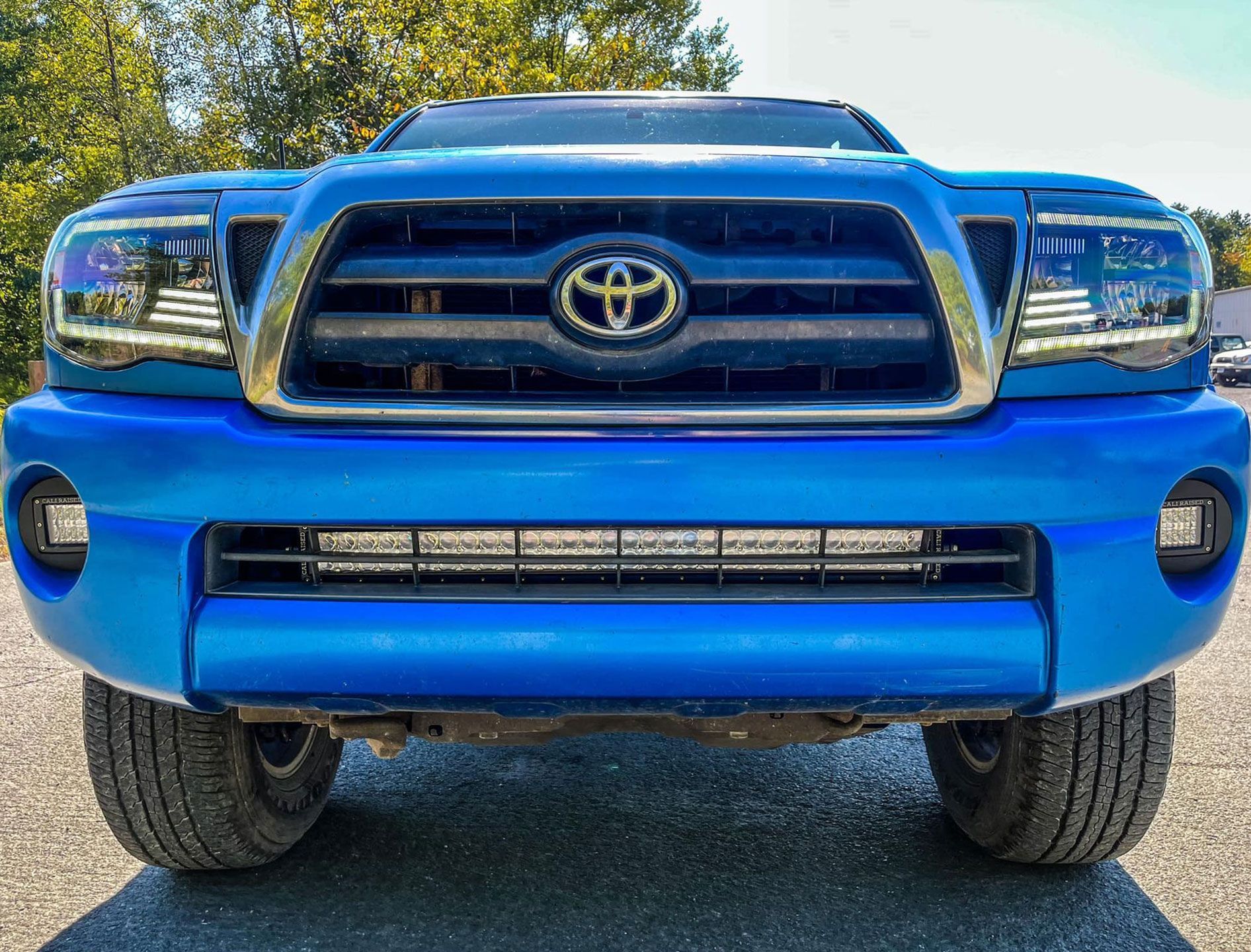 Blue toyota bumper