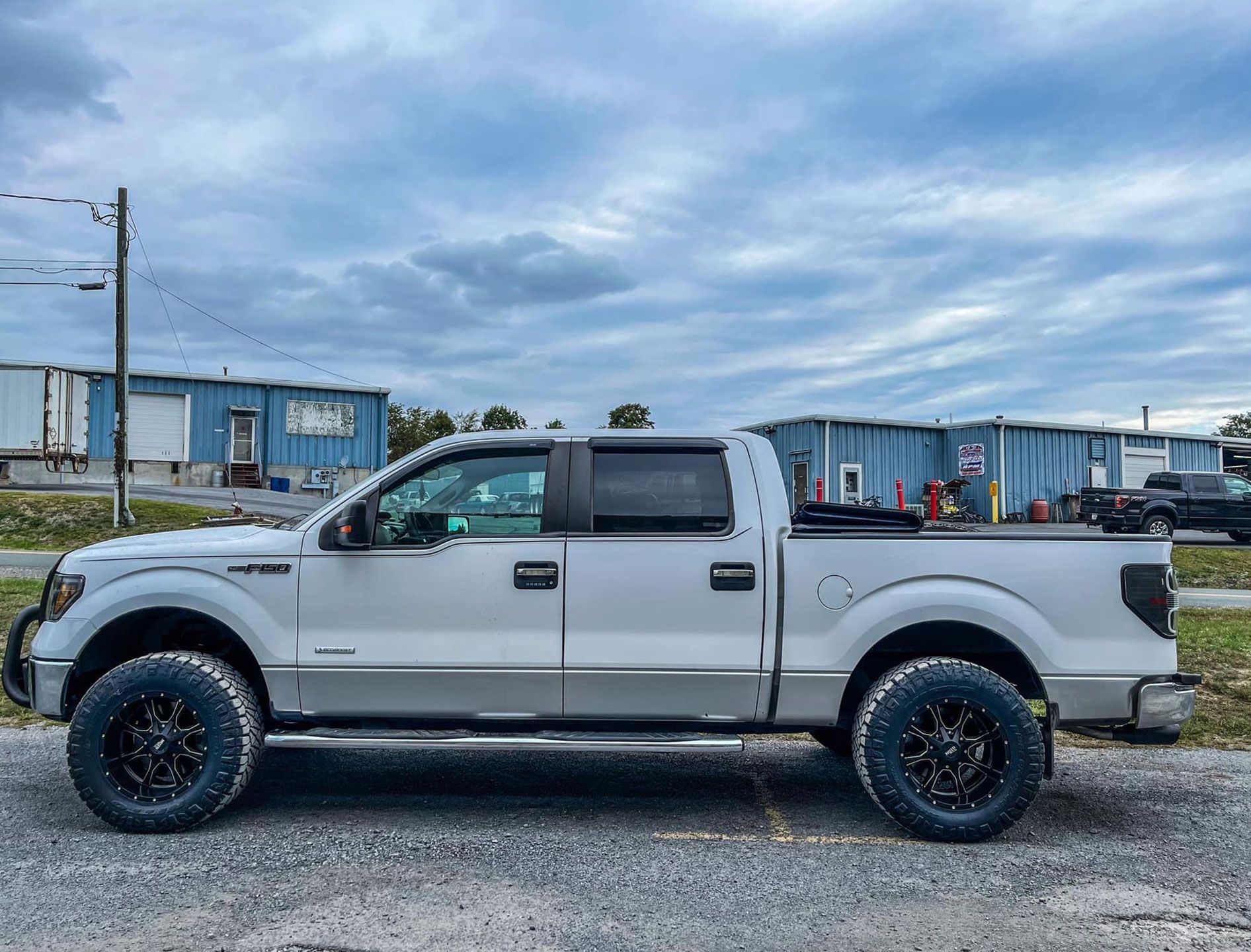 White F150 truck