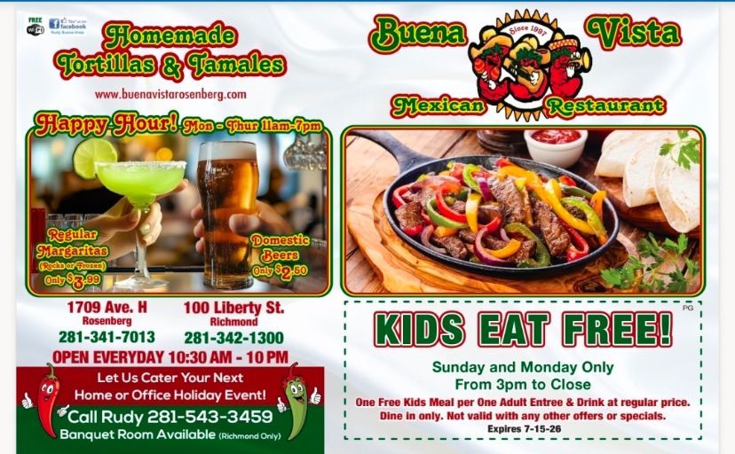  specials at Buena Vista Mexican Restaurant