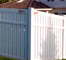 White vinyl privacy fence with 