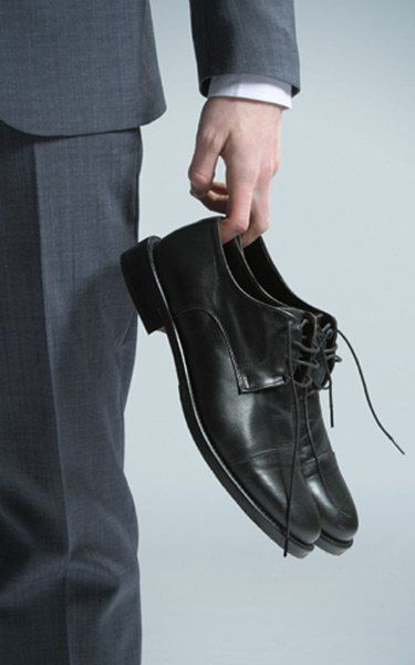 A pair of black shoes