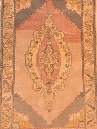 A rug with a floral design on it