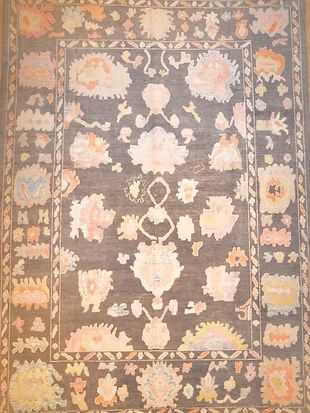 A rug with a lot of flowers on it