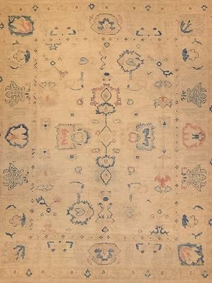 A close up of a rug with a pattern on it