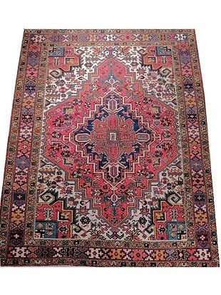 A rug with a pattern on it is on a white background.