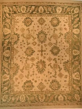 A rug with a floral pattern on it