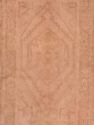 A close up of a brown rug with a pattern on it.