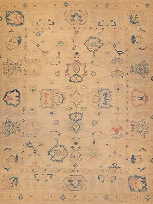 A close up of a rug with a pattern on it.