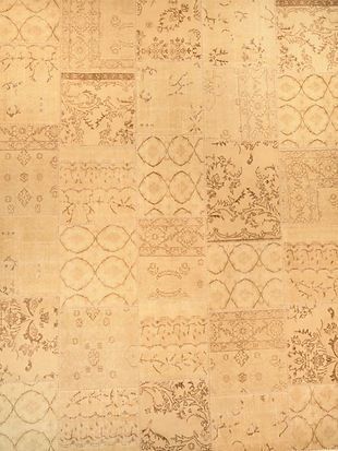 A rug with a lot of different patterns on it