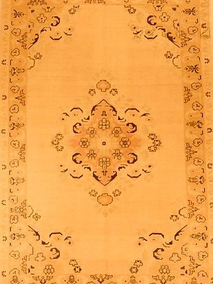 A close up of a rug with a floral pattern on it