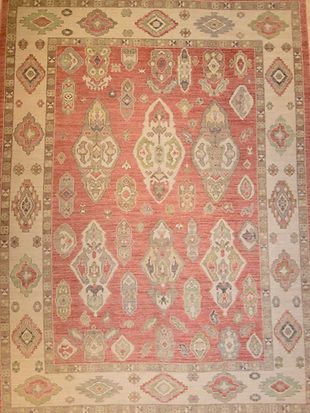 A close up of a rug with a pattern on it.