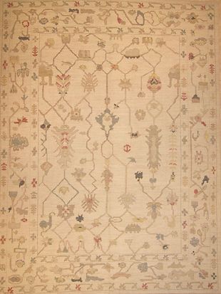A rug with a lot of patterns on it