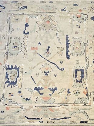 A rug with a lot of patterns on it