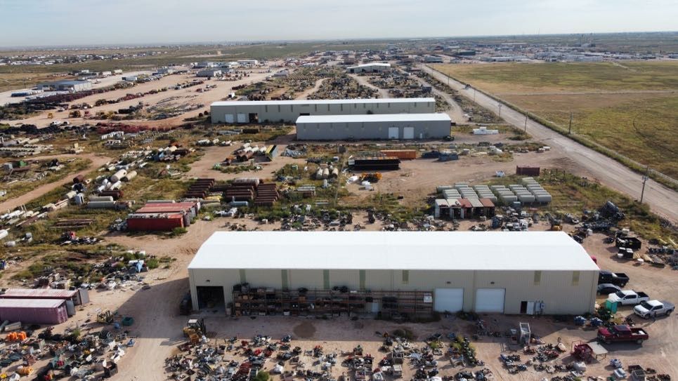 Aerial shot of commercial building