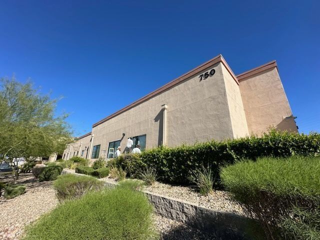 Tan commercial building with 